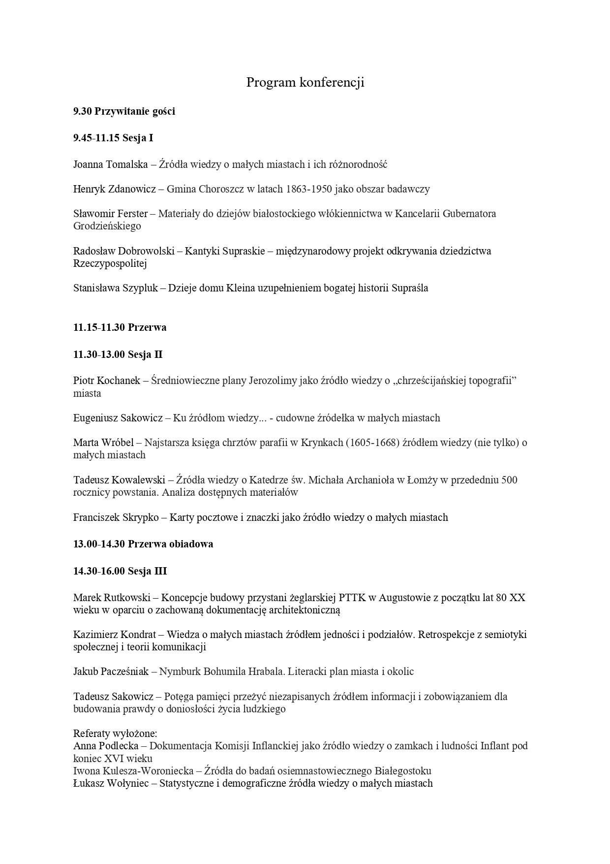 Program Supraśl page 0002